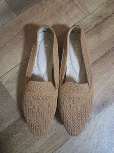 Brown Knit Ballet Flats