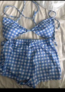 Cute bow Gingham Bikini Set