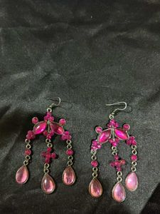 Pink Long Earrings Pair