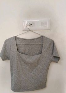 Grey Cropped T-Shirt