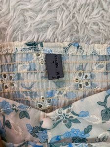 Floral Print Long Sleeve Crop Top