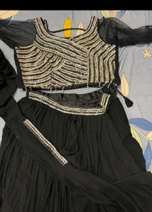 Elegant Black Embellished Gown