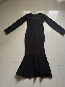 Elegant Long Sleeve black Mermaid Dress