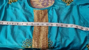 Beautiful Teal Kurta with Gold Embellishments