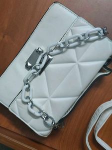 Quilted White Crossbody Bag