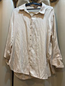 Elegant Satin Button-Up Shirt