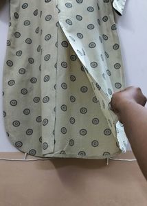Front Slit Beige Kurta