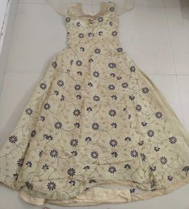 Elegant Floral Embroidered Gown
