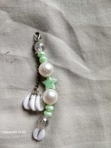 Boho Beaded Star &amp; Shell Keychain