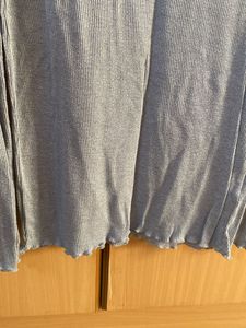 grey Ribbed Mock Neck Top