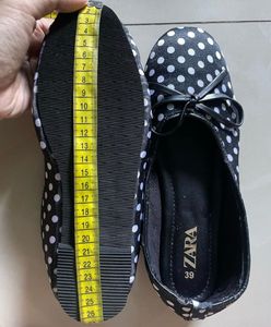 Black White Polka Dot Ballerina Flats