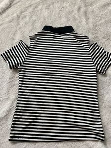 Striped Cold Shoulder Zip-Up Top