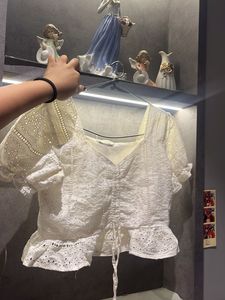 Chic White Eyelet Crop Top