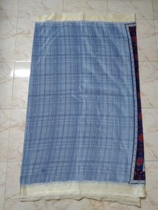 Red &amp; Blue sandal zari border saree