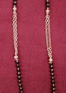 MElegant Gold Plated Black Beads Mangalsutra Neckl