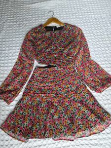 Floral Print Ruched Mini Dress