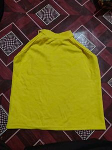 Bright Yellow Halter Neck Top