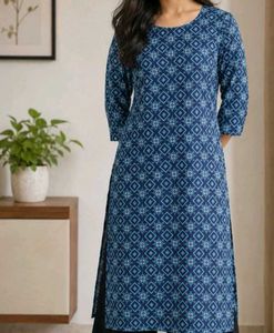 Stylish Blue Geometric Print Kurta