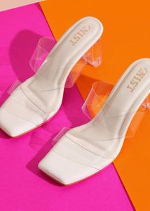 Clear Heel Mules - Stylish & Trendy