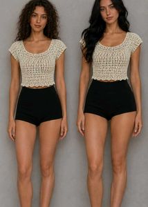 Olive Crochet Knit Backless Top 🧵