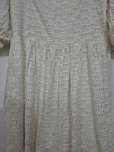 Chic White Eyelet Midi Dress