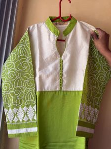 Lime Green Embroidered Kurta size XL