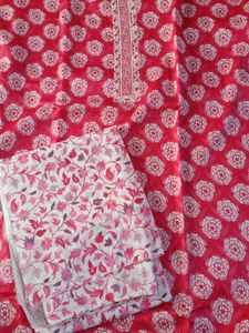Beautiful Pink Floral Kurta Set