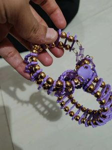 Chic Purple & Gold Beaded Bracelet