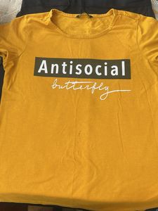 Yellow "Antisocial Butterfly" T-Shirt