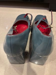 Blue Patent Mary Jane Heels