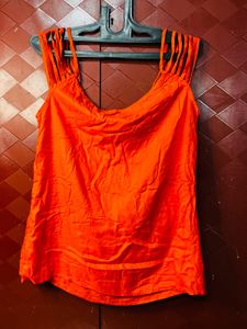 Vibrant Orange Spaghetti Strap Top