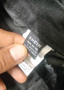Shein Imported Black Cargo Jeans For Women