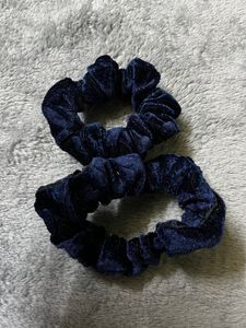 Navy blue scrunchies
