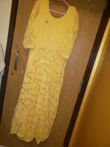 Elegant Yellow Ethnic Gown