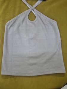 Light Grey Halter Neck Top
