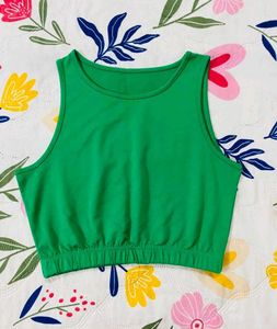 Vibrant Green Cropped Tank Top
