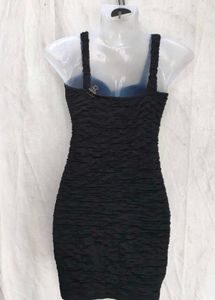 Chic Black &amp; White Ruched Mini Dress