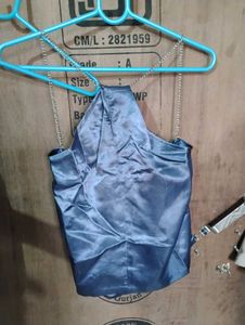 Shein Blue Chain Halter Top