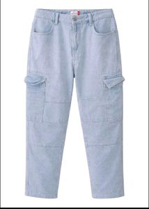 Light Wash Cargo Jeans