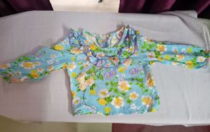 Full Puffed Sleeves Floral Printed Top With Pant