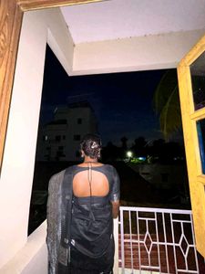 Elegant Black Saree with Silver Border