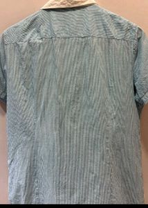 Striped Button-Up Short Sleeve Shirt