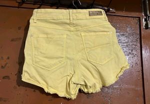 Yellow Denim Shorts