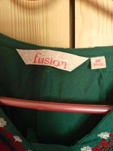 Green Embroidered Casual Dress