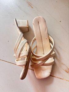 Stylish Cream Strappy Heels