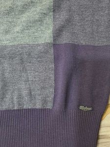 Cozy Purple &amp; Grey Plaid Turtle Neck Sweater