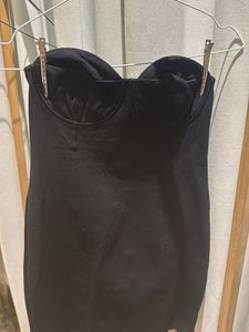 Zara Corset-Inspired Little Black Dress – M
