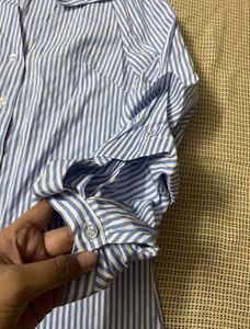 SHEIN Unity Off Shoulder Striped Buttoned Shirt