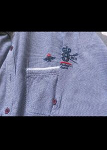 Men's Blue Checkered Casual Shirt
