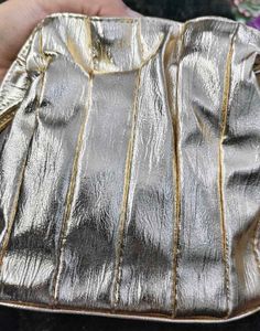 Estee lauder Elegant Gold Metallic Clutch Bag